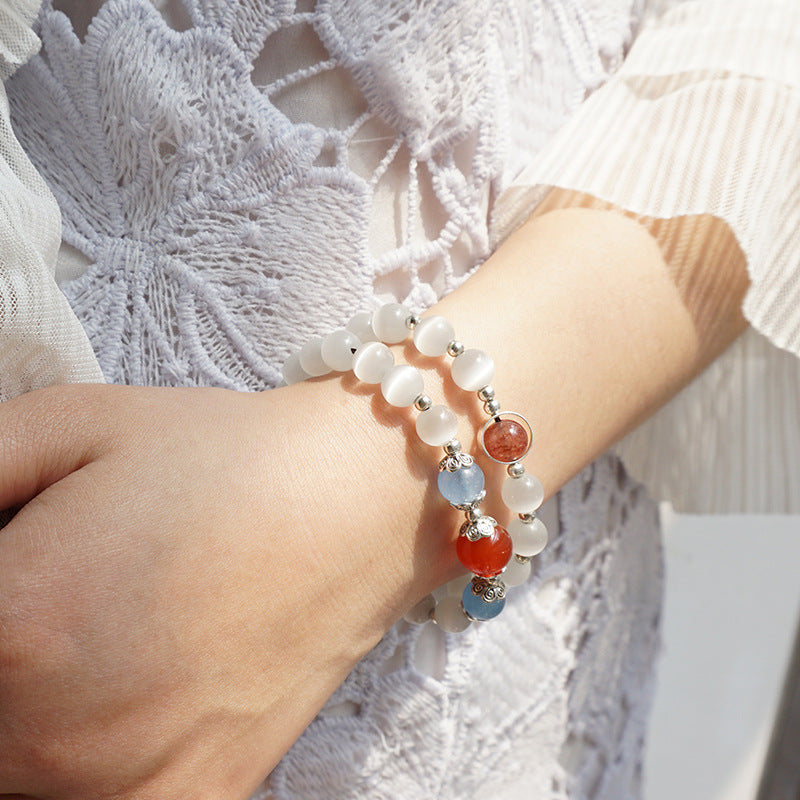 Opal and Agate Sterling Silver Bracelet - Fortune's Favor Collection