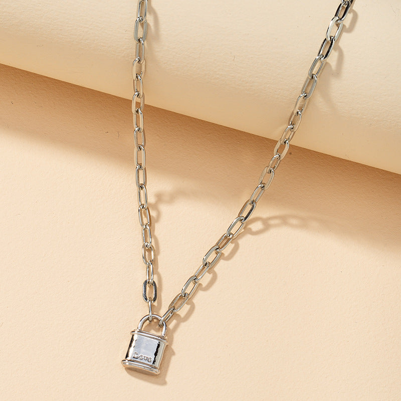 Fashionable Lock Pendant Alloy Necklace - Vienna Verve Collection