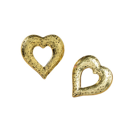 Peach Heart Alloy Earrings - Vienna Verve Collection by Planderful