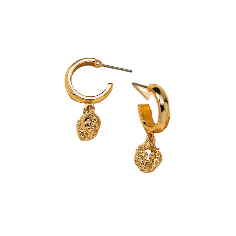 Lion King Alloy Earrings with a Touch of Vienna Verve