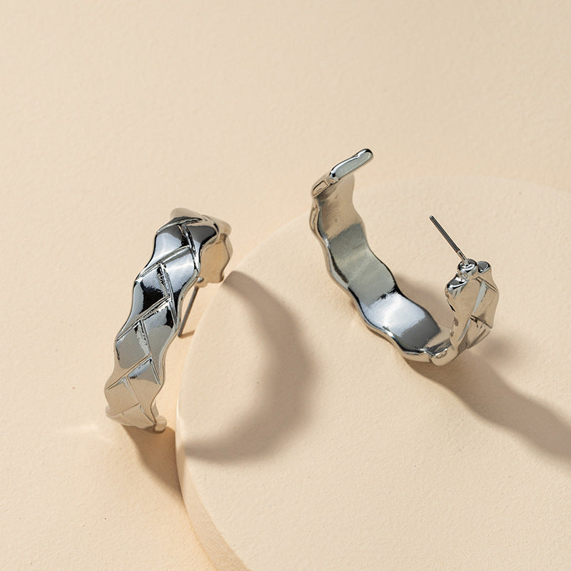 Metallic C-Shaped Earrings - Vienna Verve Collection