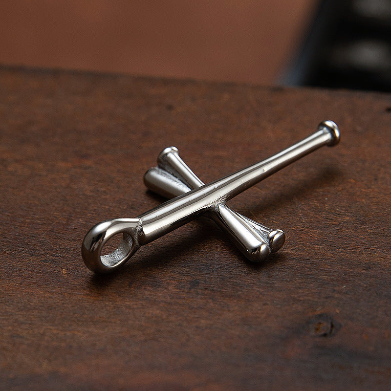 Stylish Baseball Cross Titanium Steel Pendant for Men