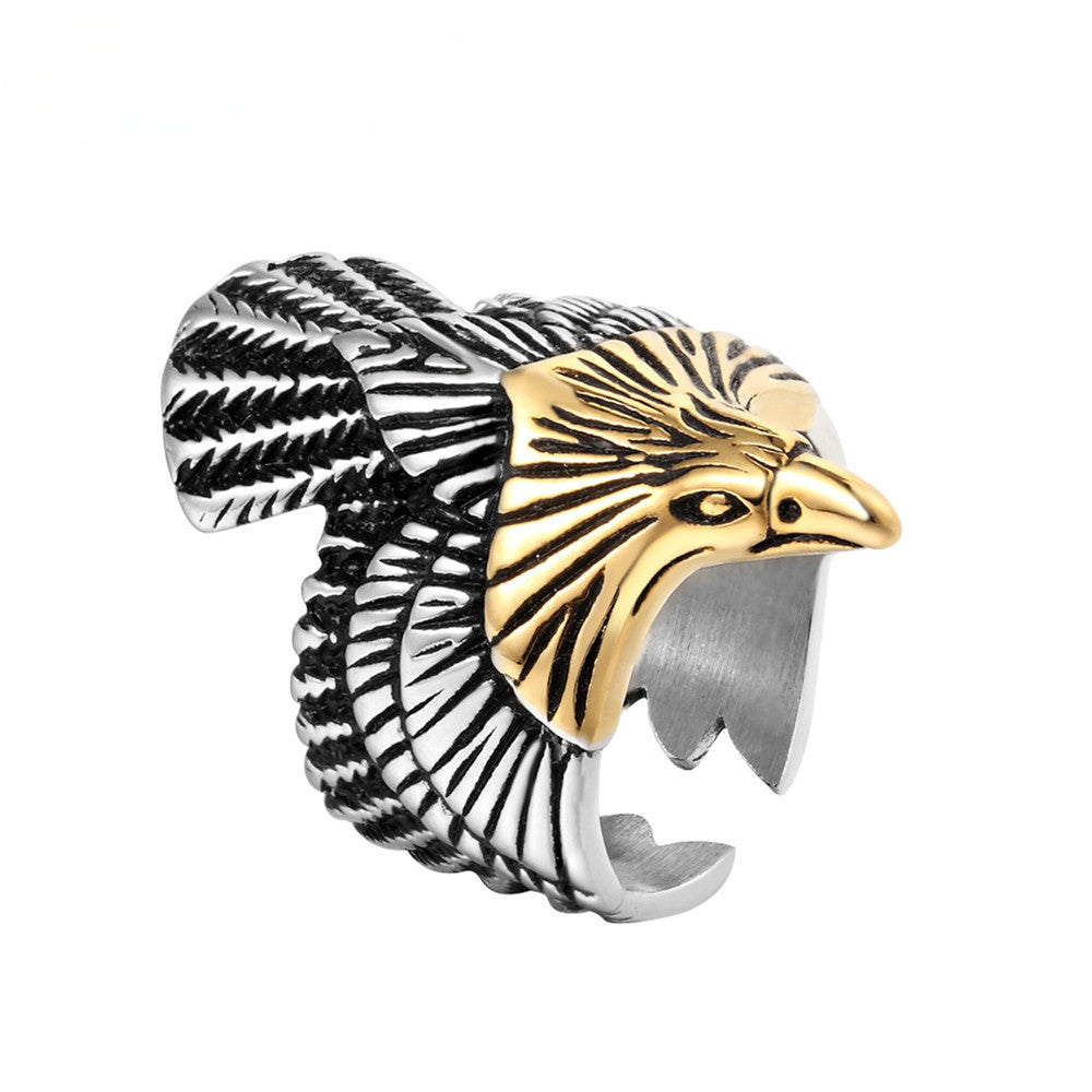 Domineering Flying Eagle Titanium Steel Ring for Men