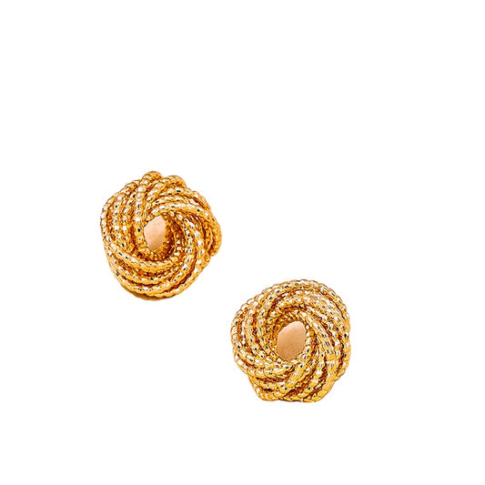 Retro Chic Metal Geometric Twist Earrings - Vienna Verve Collection