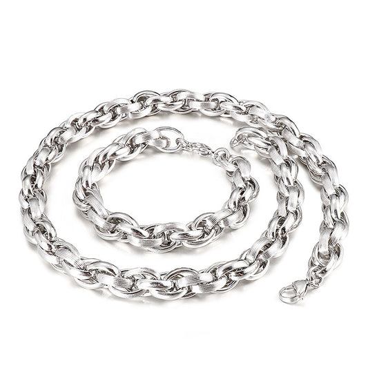 Stylish Japan and Korea Street Trend Men's Multifunctional Necklace and Bracelet in Stainless Steel