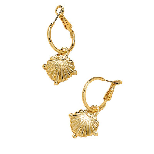 Exaggerated Metal Shell Earrings - Vienna Verve Collection by Planderful