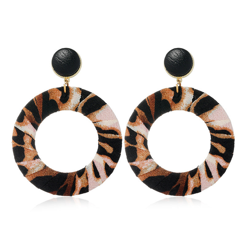 Leopard Print Metal Star Earrings - Vienna Verve Collection