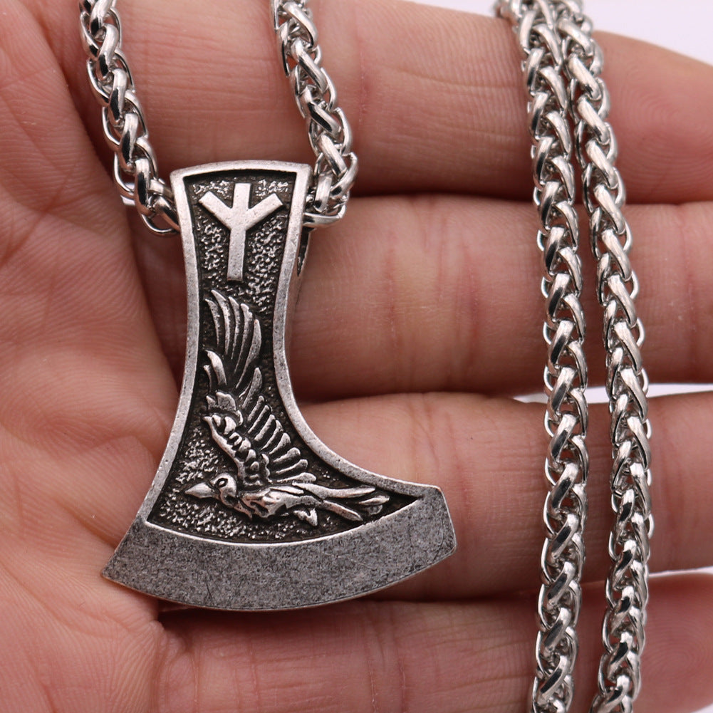 Viking Odin Crow Amulet Necklace - Norse Legacy Collection