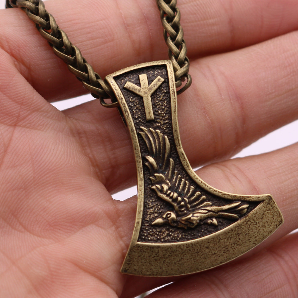 Viking Odin Crow Amulet Necklace - Norse Legacy Collection