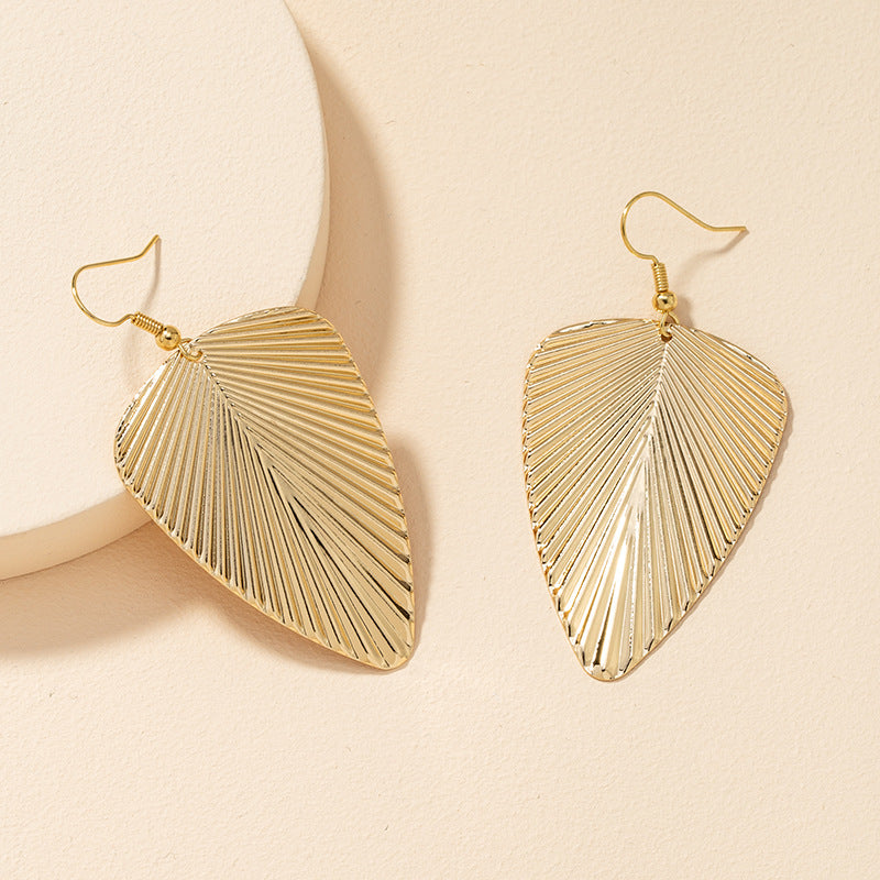 Opulent Vienna Verve Metal Leaf Earrings - Unique Design Potential