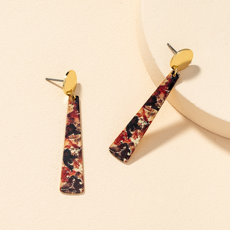 Retro Printed Geometric Earrings from Planderful Collection - Vienna Verve