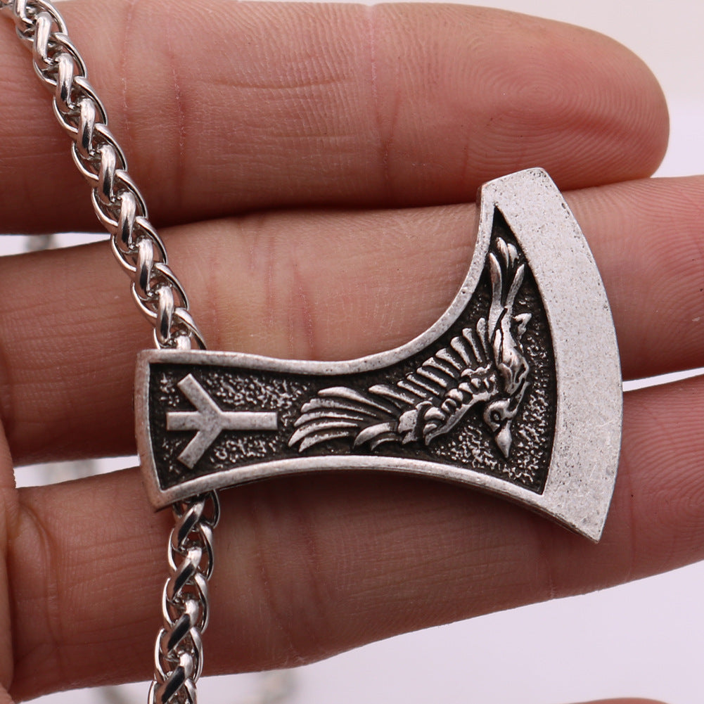 Viking Odin Crow Amulet Necklace - Norse Legacy Collection