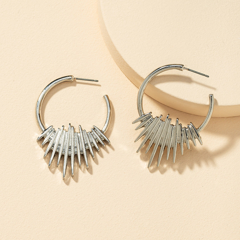 Exaggerated Metal Texture Earrings from Vienna Verve Collection