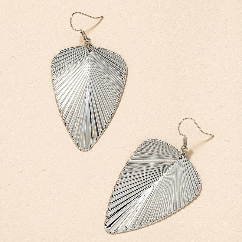 Opulent Vienna Verve Metal Leaf Earrings - Unique Design Potential