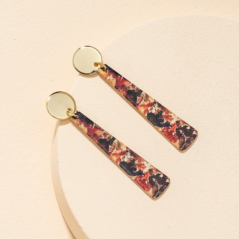 Retro Printed Geometric Earrings from Planderful Collection - Vienna Verve