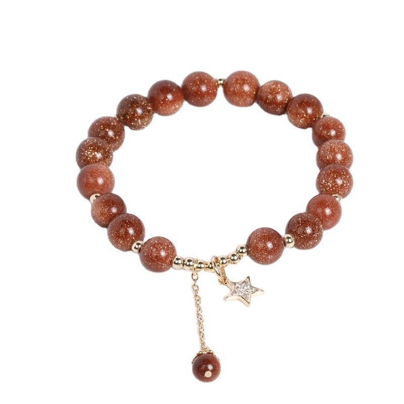 Fortune's Favor Sterling Silver Sandstone Bead Bracelet