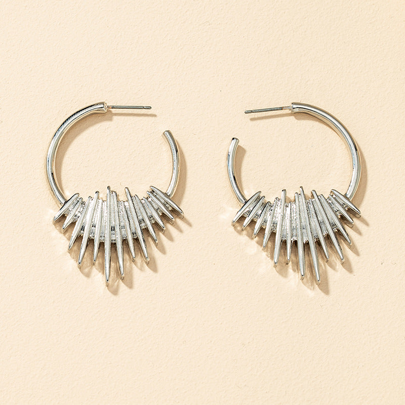 Exaggerated Metal Texture Earrings from Vienna Verve Collection