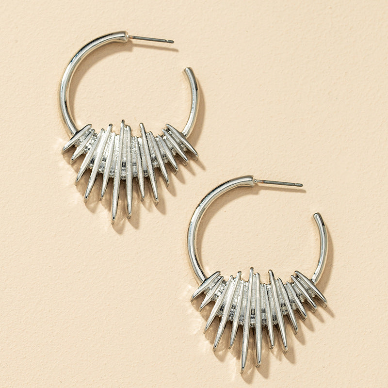 Exaggerated Metal Texture Earrings from Vienna Verve Collection