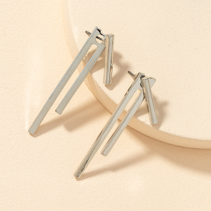 Geometric Split Earrings: Trendy Alloy Jewelry Set with a Japanese and Korean Twist