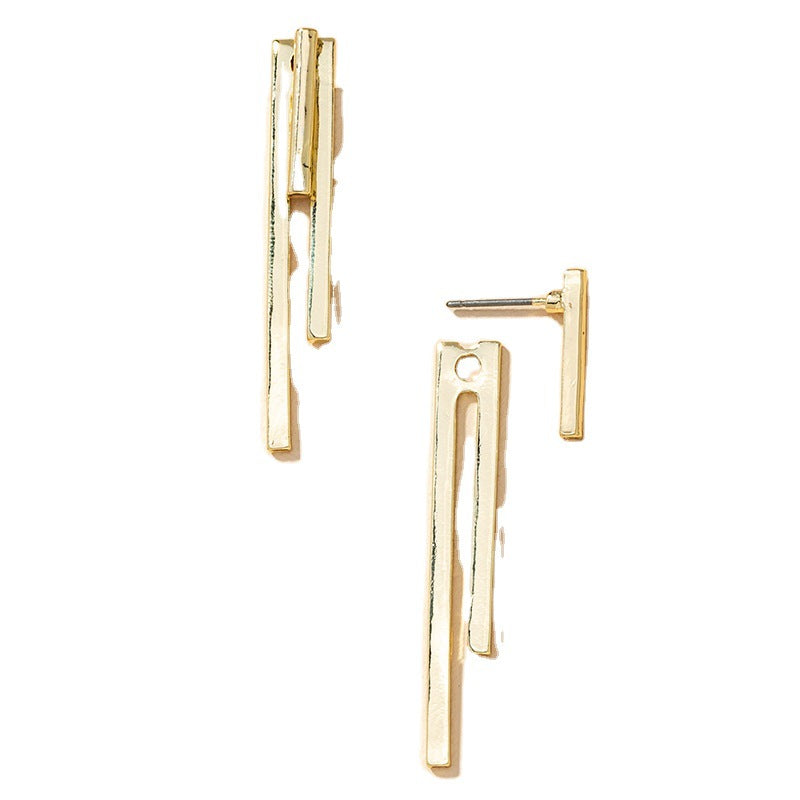 Geometric Split Earrings: Trendy Alloy Jewelry Set with a Japanese and Korean Twist