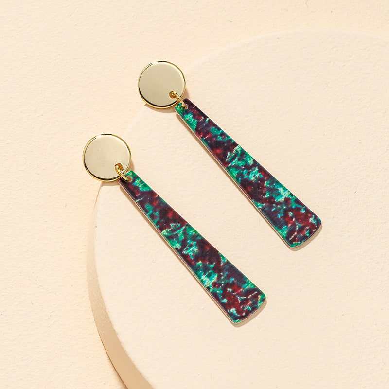 Retro Printed Geometric Earrings from Planderful Collection - Vienna Verve