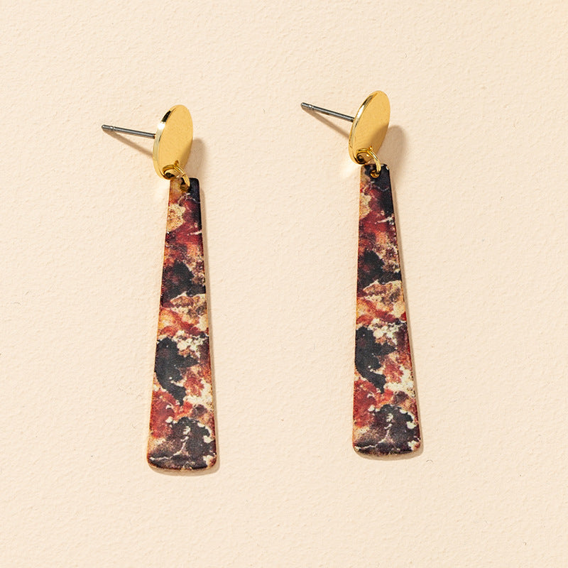 Retro Printed Geometric Earrings from Planderful Collection - Vienna Verve