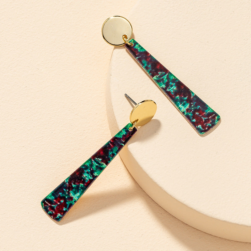 Retro Printed Geometric Earrings from Planderful Collection - Vienna Verve