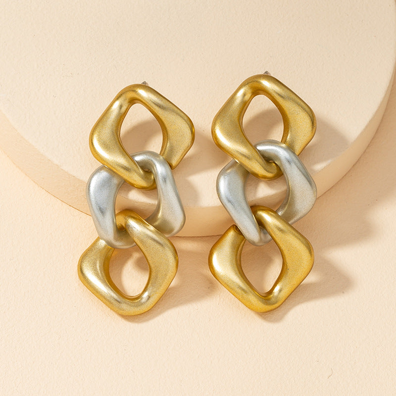 Exaggerated Cross-Border Color Chain Earrings - Vienna Verve Collection