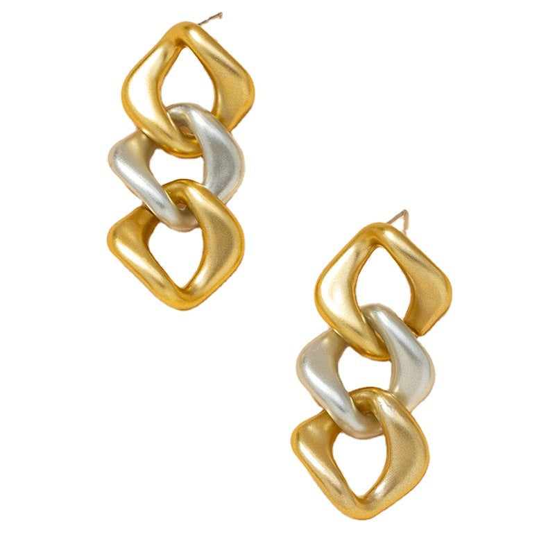 Exaggerated Cross-Border Color Chain Earrings - Vienna Verve Collection