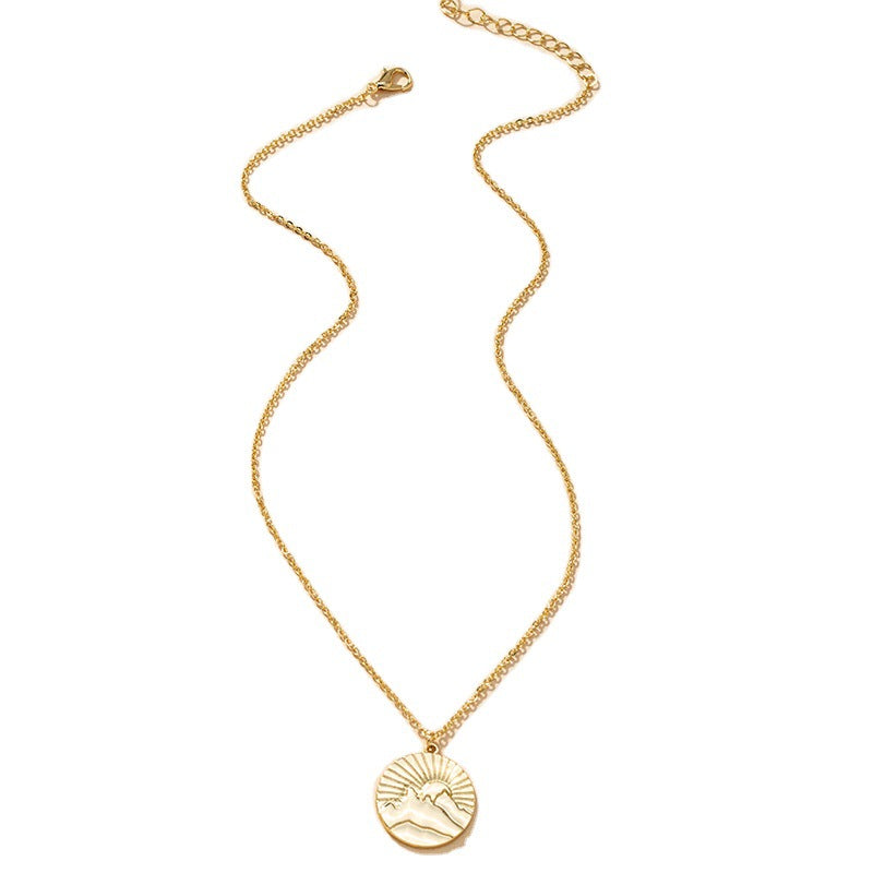 Sunrise Pendant Necklace: Vienna Verve Collection - Stylish Metal Neckpiece