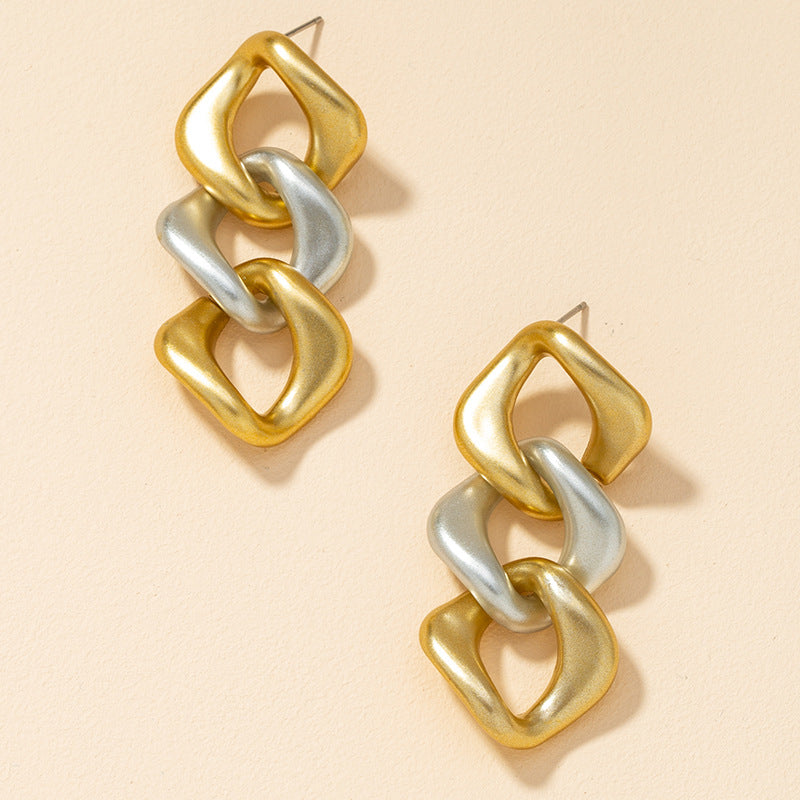 Exaggerated Cross-Border Color Chain Earrings - Vienna Verve Collection