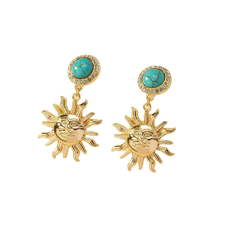 Sunflower Pearl Retro Earrings - Vienna Verve Collection