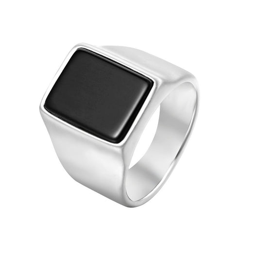 Simple Black Titanium Steel Ring for Men - Wholesale Foreign Trade Jewelry