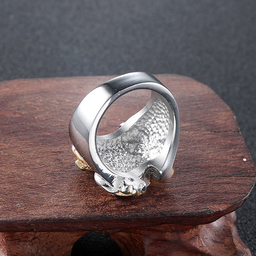 Retro Punk Titanium Steel Eagle Ring for Men - European and American Fashion Stainless Steel Jewelry