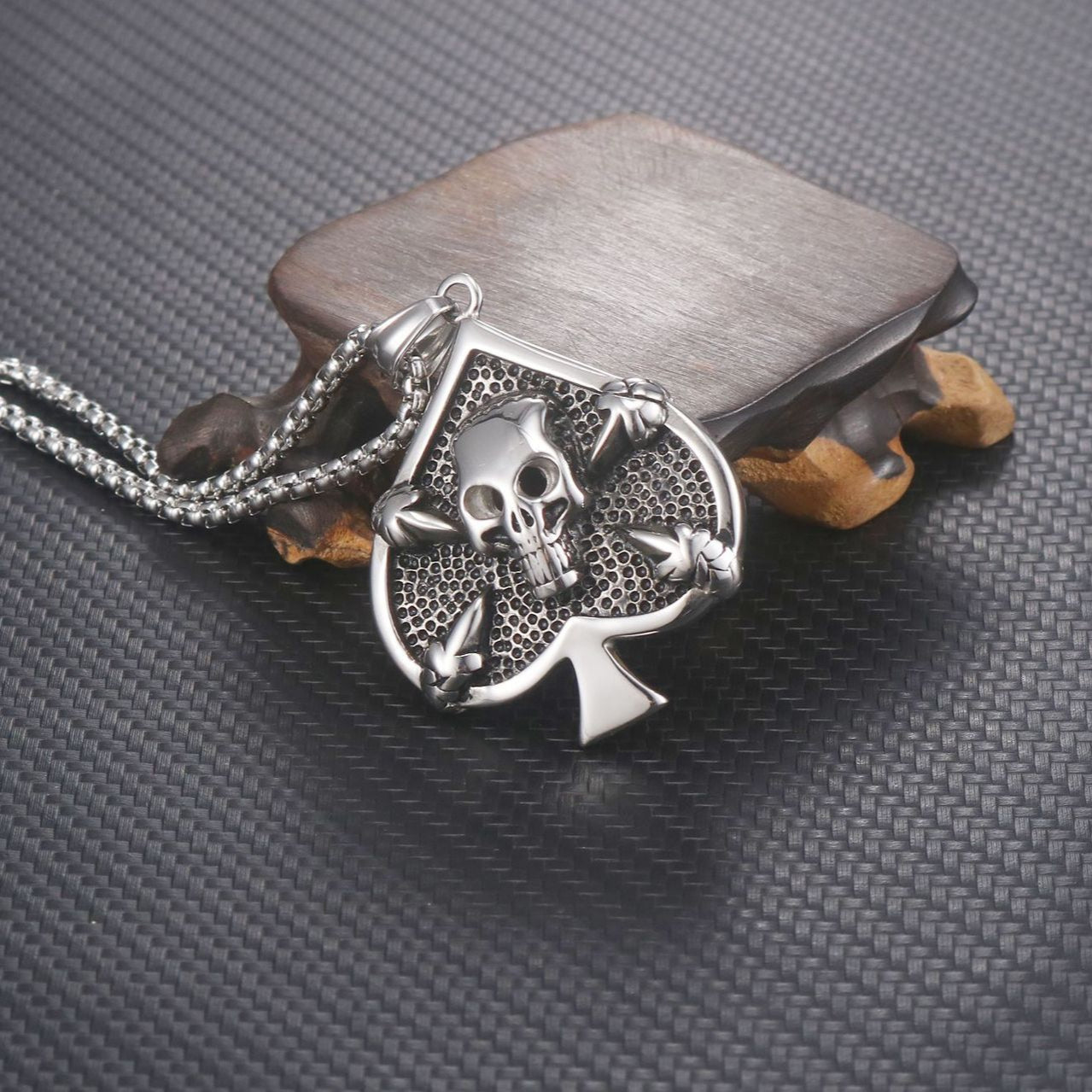 Personalized Retro Titanium Steel Skull Pendant for Men - European and American Fashion