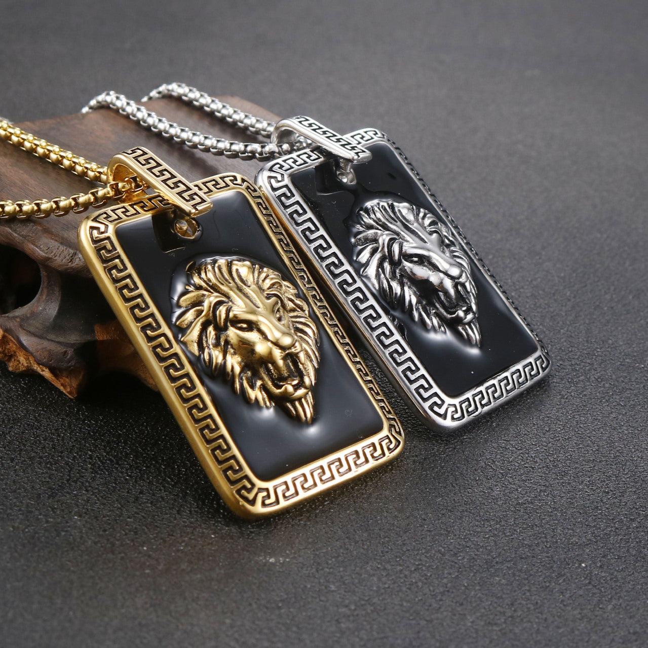 Titanium Steel Lion Head Pendant for Men - Retro European and American Fashion Jewelry