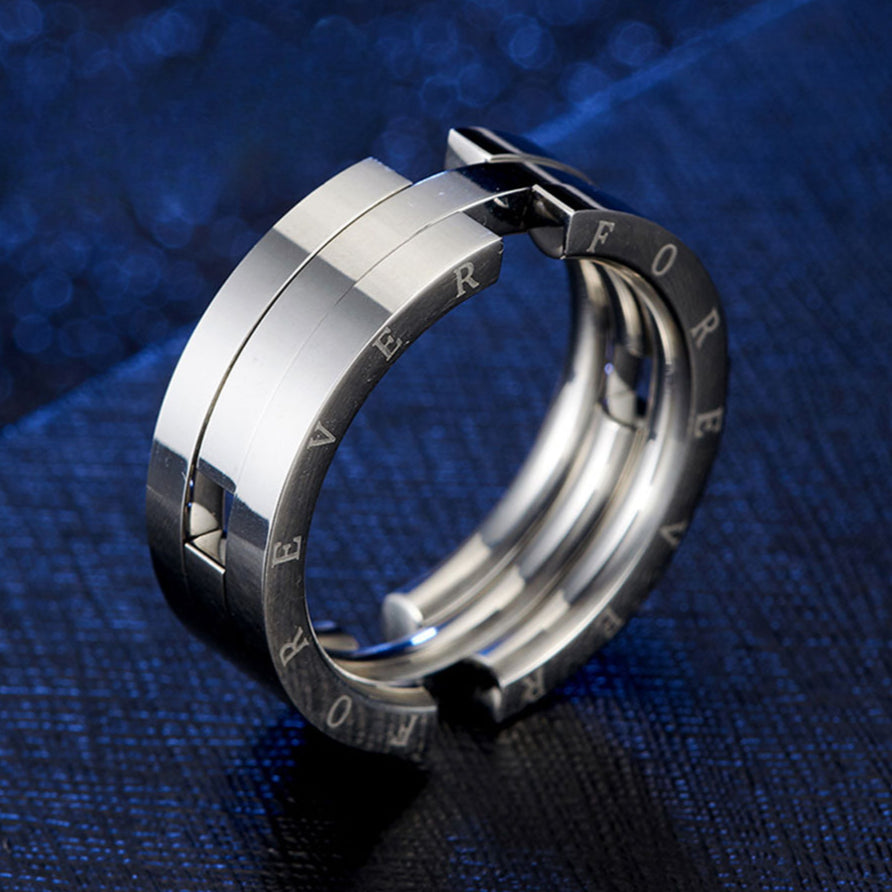 Customizable Titanium Steel Adjustable Ring for Men - Japanese and Korean Inspired Dual-Function Design