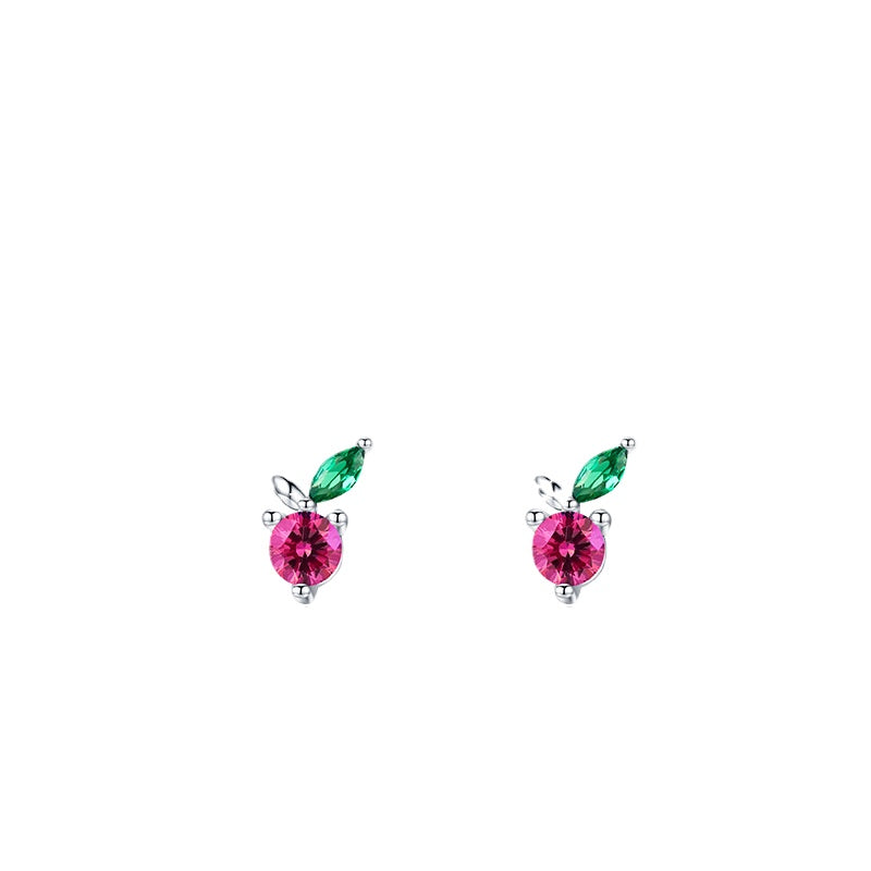 Cherry Zircon Sterling Silver Earrings