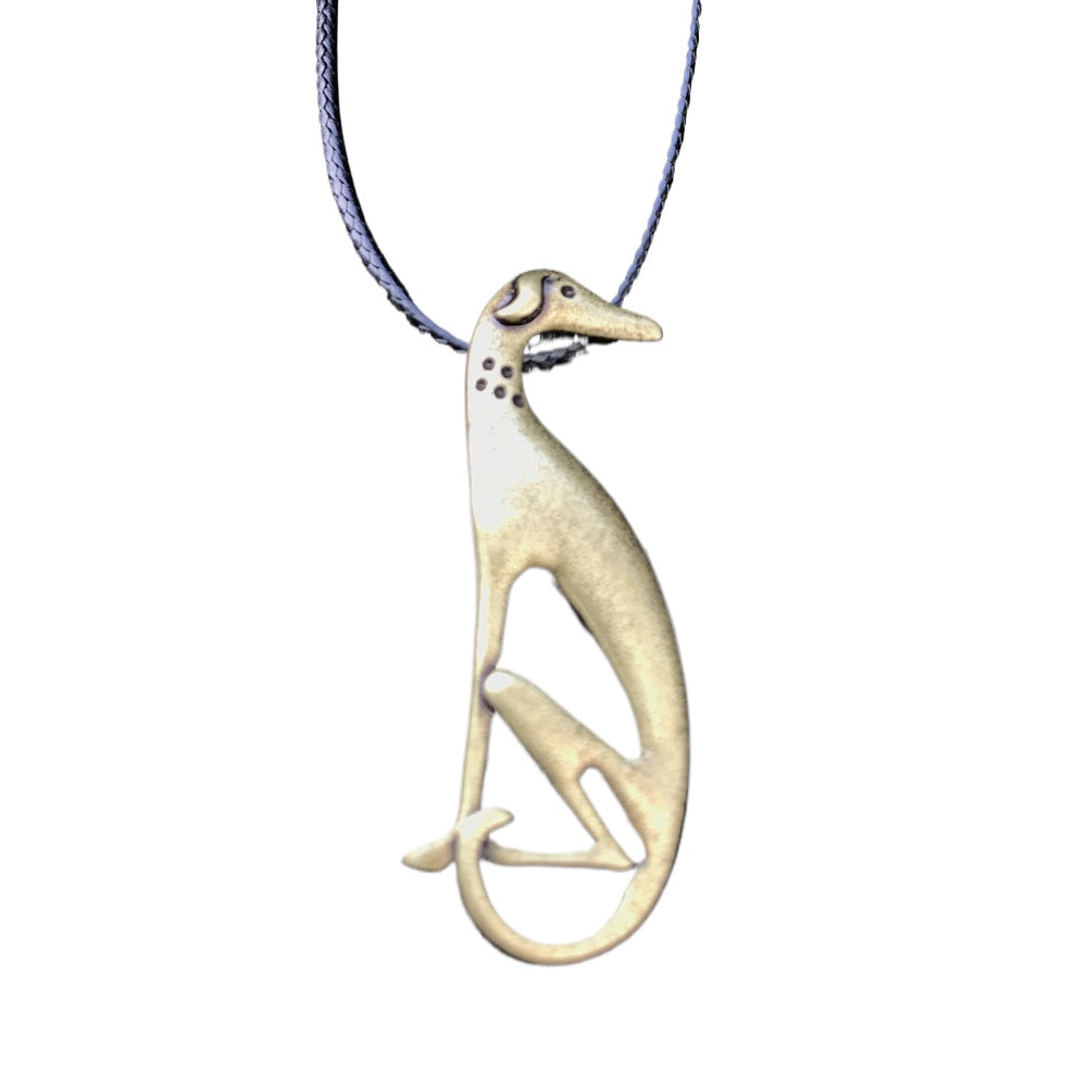 Men's Trendy Whippet Dog Pendant Necklace - Stylish Italian Galgo Jewelry