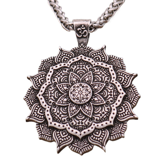 Engraved Mandala OM Necklace from Norse Legacy Collection