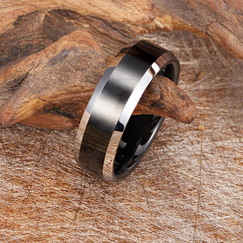 Exquisite Black Tungsten Steel Ring for Men - Unique Couple Jewelry Collection, Direct from Factory