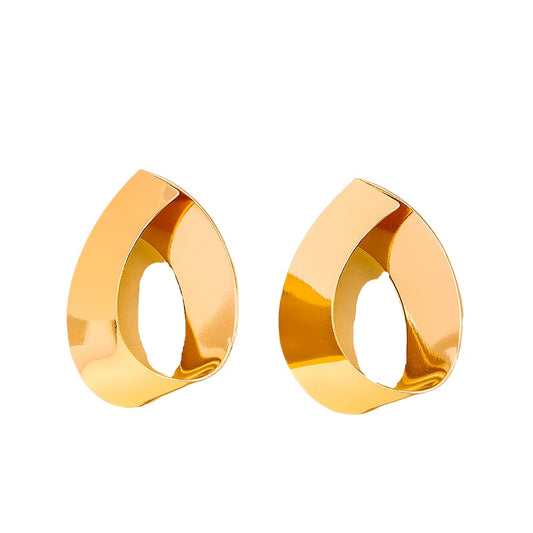 Exaggerated Geometric Earrings with High-Grade Metal Components - Vienna Verve Collection