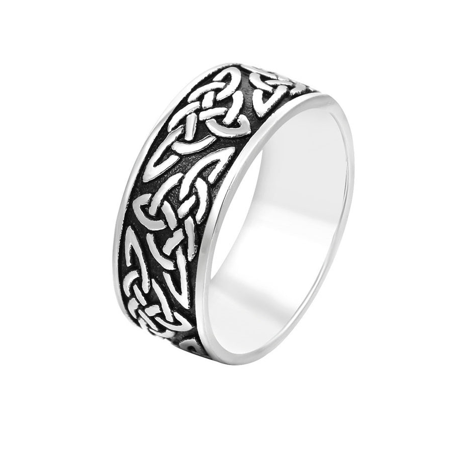 Retro Punk Nordic Viking Titanium Steel Ring for Men