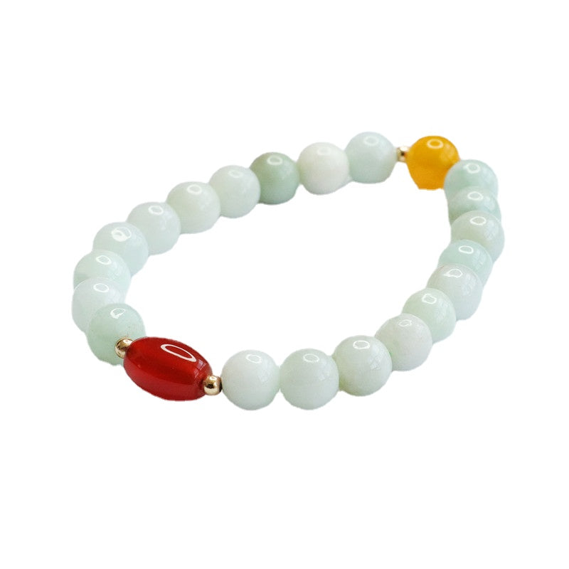 Fortune's Favor Sterling Silver Bracelet with Jade, Agate, and Chalcedony Gemstones