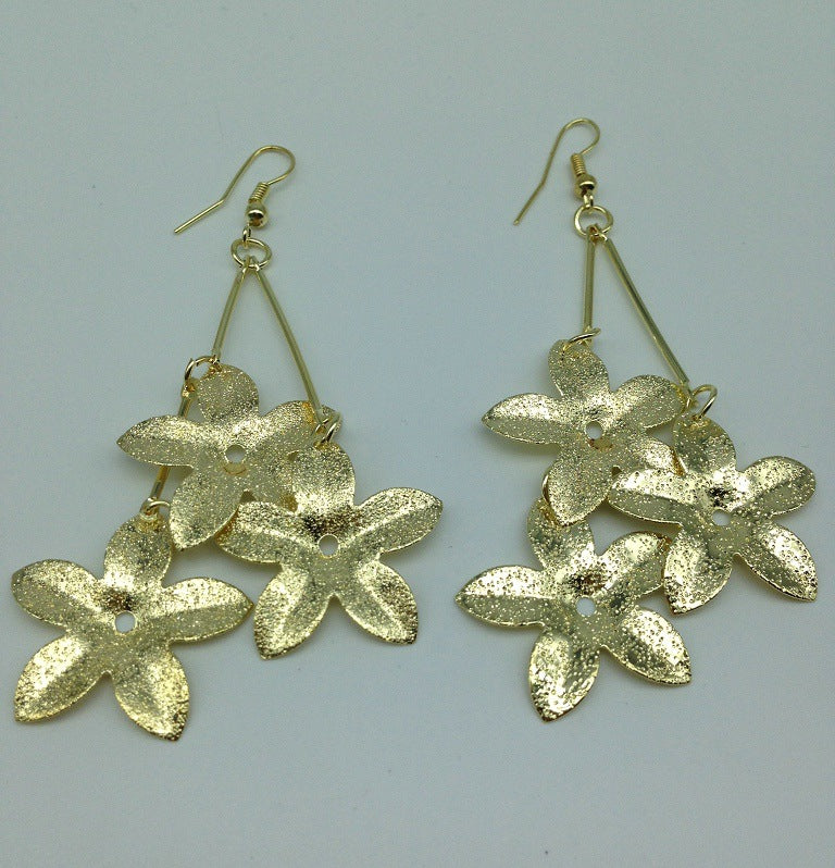 Korean Tassel Flower Earrings in Pentagonal Design