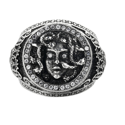 Medusa Men's Retro Titanium Ring Inspired by Greek Mythology