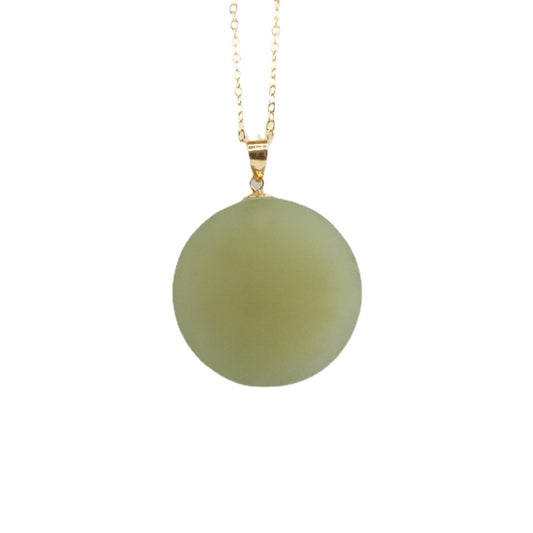 Circular Hotan Jade Sterling Silver Necklace - Fortune's Favor