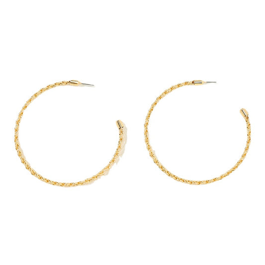 European Charm Metal Twist Chain C-shaped Earrings - Vienna Verve Collection