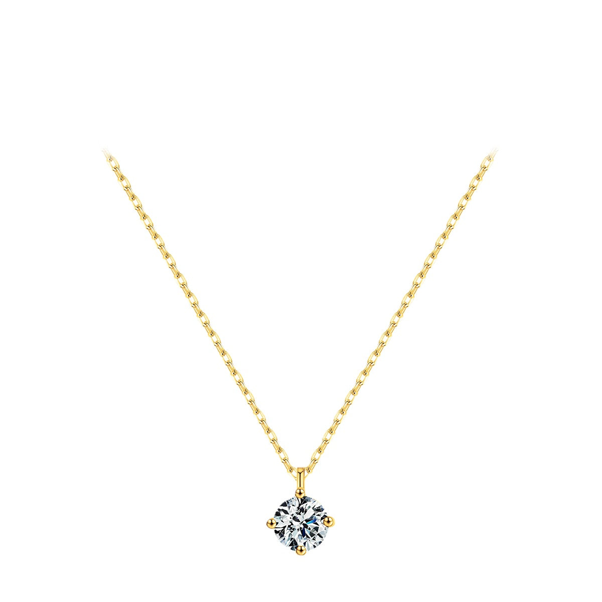 Luxurious Sterling Silver Necklace with Single Zircon