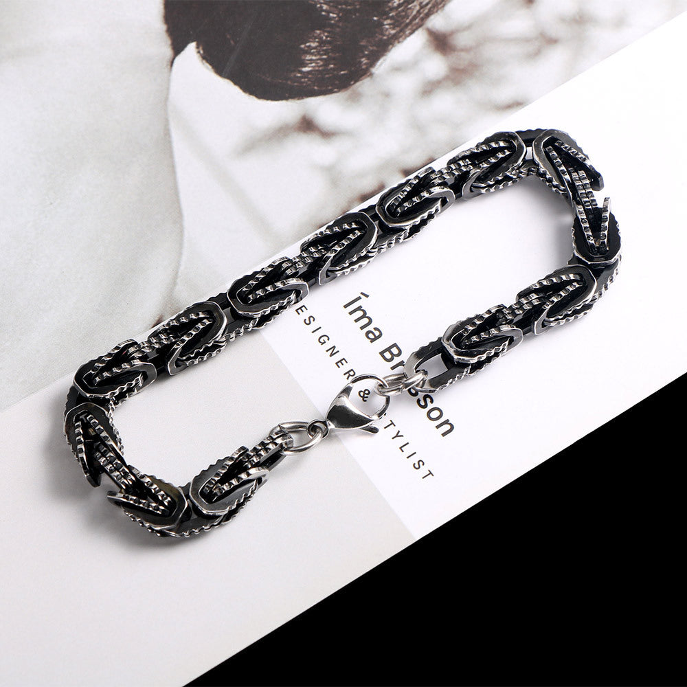 Titanium Steel Men's Bracelet with Unique Medieval Chain Design – Durable and Stylish Accessory for Any Occasion